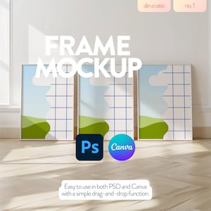 Set Of 3 Frame Mockup Simple Frames 3 Picture Frame Mockup PSD Scandinavian Frame Template Three Vertical Frame Bundle Mockup A4 Wood Frames