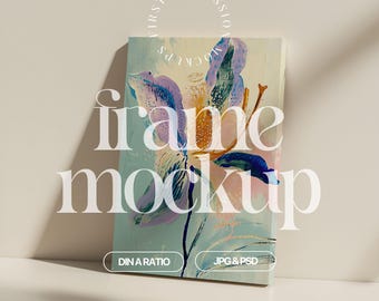 Canvas Mockup Din A Ratio, Simple Canvas Template For Paintings, Canvas Frame Mockup Wall Art, JPG And PSD Canvas Mockup For Artwork Display