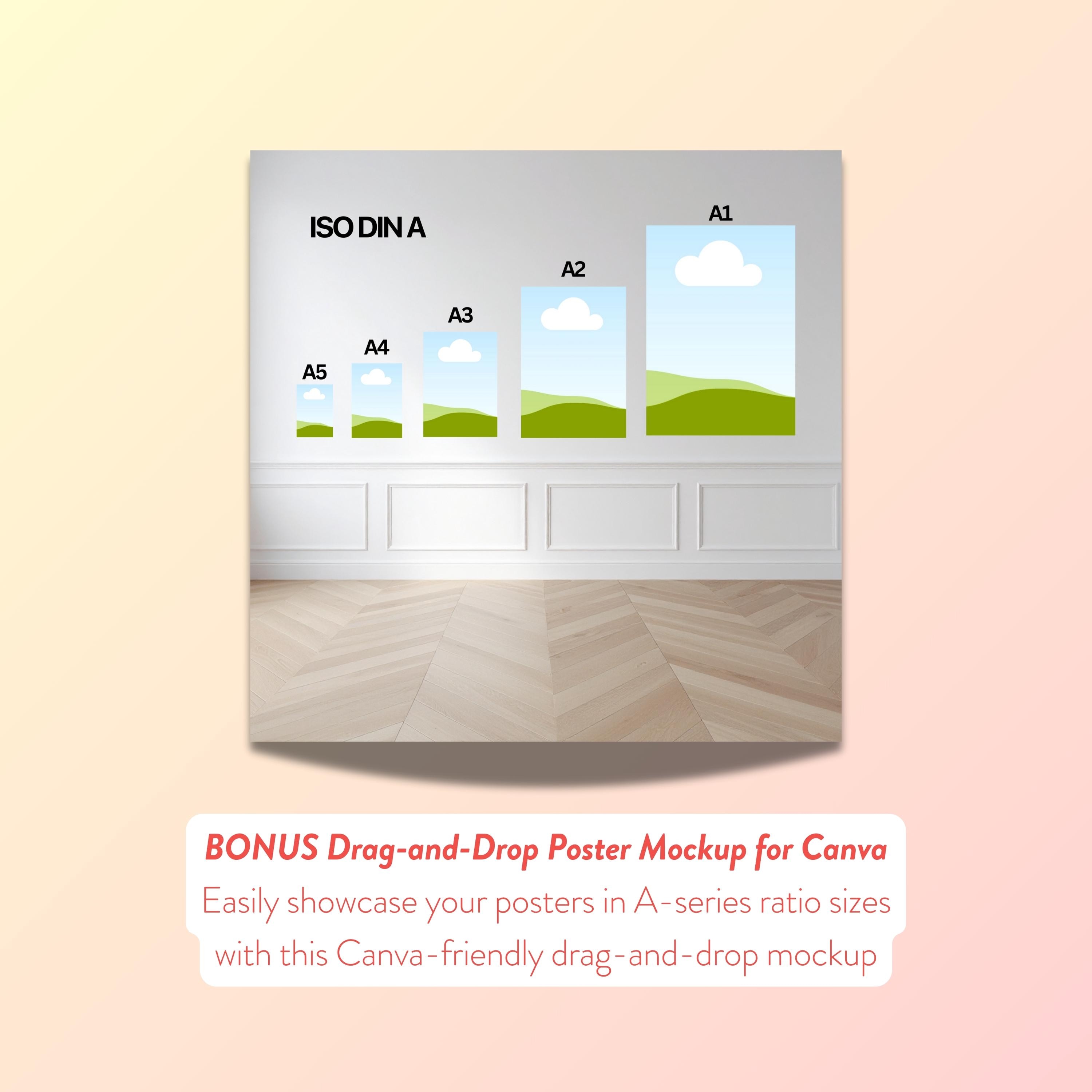 Simple Wall Art Size Guide: Clean Scene for Art Size Guide (editable in ...