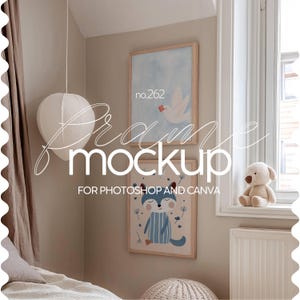 Kinderzimmer-Mockup-Rahmen im Verhältnis 3: 4, Set mit 2 Rahmen Mockup für Kinderzimmer, Zwei Rahmen-Modell für Kinderzimmer, 2 Rahmen-Modell für Kindergarten-Kunstvorlage