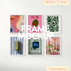 Gallery Wall Mockup Frame 4:5, Minimalistic Gallery Wall Mock Up For Wall Art, Set Of Frame Mockup, Simple Gallery Wall Mock Up Frame PSD