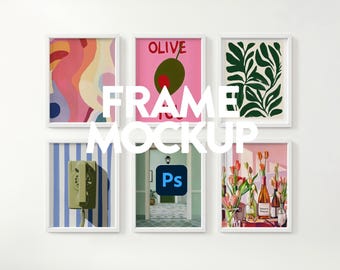 Gallery Wall Mockup Frame 4:5, Minimalistic Gallery Wall Mock Up For Wall Art, Set Of Frame Mockup, Simple Gallery Wall Mock Up Frame PSD