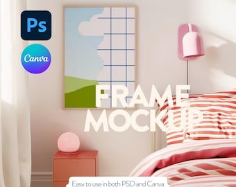 Mockup di cornice JPG e PSD con rapporto Din A, modello di cornice per mockup di arte murale, mockup di cornice Din A per poster, mockup di cornice per poster per esposizione di opere d'arte