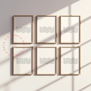 6-lijstsmodel Set van 6 kaders galerijmodel galerijmuurmodel voor muurkunstmodel Zeskadersmodel dunne houten lijst sjabloon voor kunstweergave