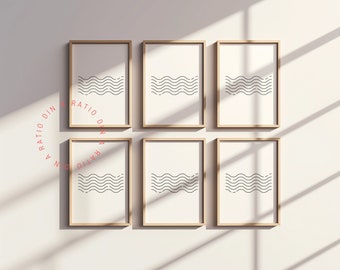 6 Frame Mockup Set Of 6 Frame Gallery Mockup Gallery Wall Mockup For Wall Art Mockup Six Frame Mockup Thin Wood Frame Template Art Display