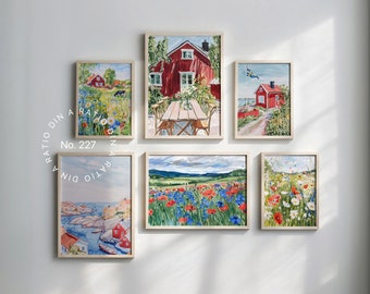 Frame Gallery Mockup Din A, PSD Frame Mockup Gallery, Set Of 6 Frames Mockup For Art, Gallery Wall Frame Mockup Template, Six Frame Template