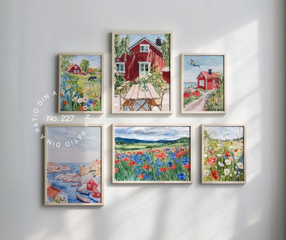 Frame Gallery Mockup Din A, PSD Frame Mockup Gallery, Set Of 6 Frames Mockup For Art, Gallery Wall Frame Mockup Template, Six Frame Template