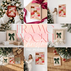 Weihnachtsrahmen Mockup Bundle für Photoshop & Canva, 8x Rahmen Mockup Weihnachtsszenen, Wand Kunst Mockup Bundle, Wand Kunst Vorlage Bundle