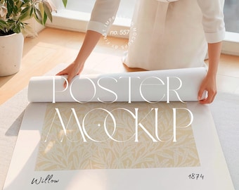 Rolled Poster Mockup With Person / Photoshop & Canva Mockup For Posters / Din A Ratio / Iso Ratio