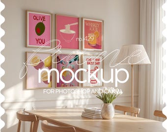 Gallery wall frame mockup set of 6, Art gallery mockup frame, 6 Frames mockup template, Wall art gallery mockup frame, Set of 6 frame mockup