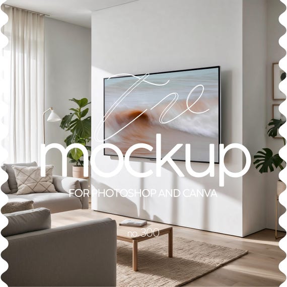 16x9 Frame TV Mockup, TV Frame Mockup Horizontal Art, Psd Frame TV Art Mockup, Samsung Frame Tv Mockup, Samsung Tv Mockup Frame 16:9 Ratio