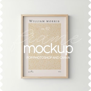 Dünner Holzrahmen Mockup Din A, PSD Lichtrahmen Mockup für Wandkunst, Wandkunst Vorlagenrahmen, einfacher Rahmen für Poster, Nahaufnahme Mockup