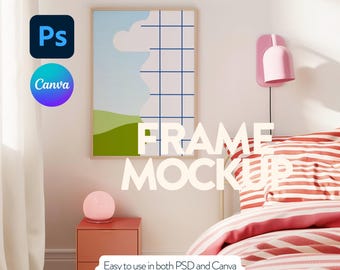JPG & PSD Frame Mockup Din A Ratio, Frame Template For Wall Art Mockup, Din A Mock Up Frame For Poster, Poster Frame Display Mockup For Art