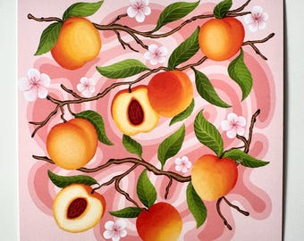 Abstract Peaches mini - print 5x5