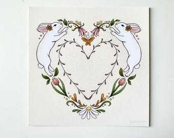 Bunny Love - mini print 5x5