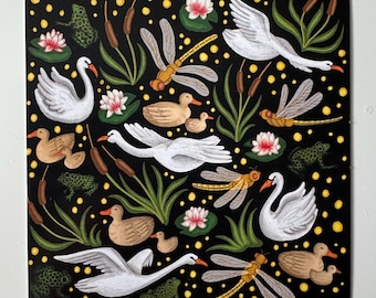 Nighttime at the Pond - mini print 5x5