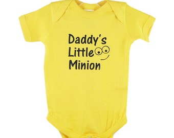 Daddy's Little Minion infant bodysuit / creeper / one-piece. You choose color & size. Father's Day gift | new dad gift | baby shower gift