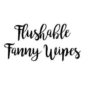 Flushable Fanny Wipes art vinyl container label / decal. Bathroom humor but really, let's tell people what they are adult baby wipes image 1