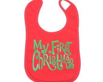 My first Christmas baby bib
