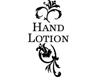 Hand Lotion art vinyl container bottle label decal