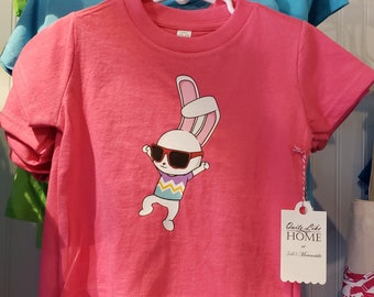 Cool, excited dancing bunny unisex TODDLER t-shirt. Spring, Easter, fun, hip hop