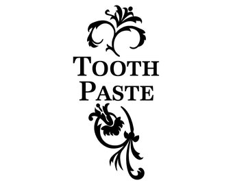 Toothpaste art vinyl decal for containers, bottles & more!