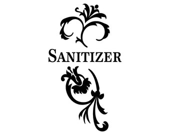 Sanitizer art vinyl container bottle label decal