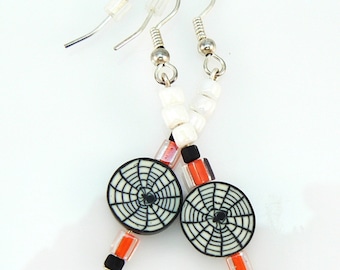 Halloween spiderweb dangle earrings