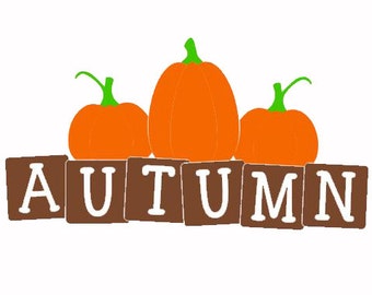 Autumn with pumpkins vinyl decal for plates, containers, windows, & more. Autumn pumpkins | Fall pumpkins | home décor | Fall home décor