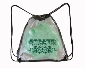 Soccer Mom clear stadium/ event bag. For games, competition, arena, stadium, NFL compliant, concert