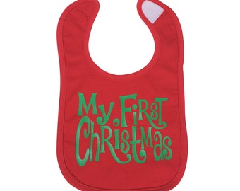 My first Christmas baby bib