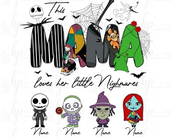 Diese Mama liebt ihre Albträume PNG, benutzerdefinierte gruselige Mama Halloween PNG, Albtraum Mutter PNG, Herbst Sublimation, Halloween Png, digitaler Download