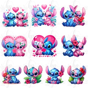 Bundle 10 PNG Cartoon Character, Blue Monster Png, Blue and Pink Character, Cartoon Movie Png, Cartoon Couple Png, Pink Angel Png, Cartoon