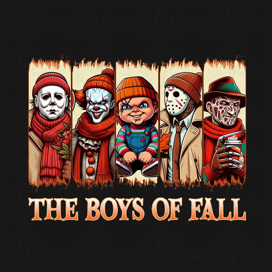 Floral Fall Horror Face Png, the Boys of Fall Png, Scary Fall Png, Cozy ...