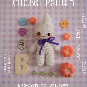 Miniature Chibi Ghost AMIGURUMI Crochet PATTERN immagine 2