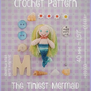 Miniature Mermaid AMIGURUMI Crochet PATTERN image 2