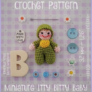 Miniature Itty Bitty Baby Doll AMIGURUMI Crochet PATTERN image 2