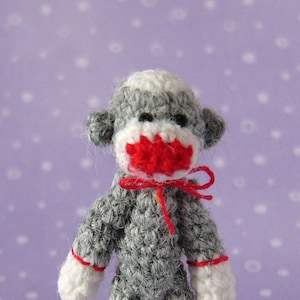 Miniature Punch Sockmonkey AMIGURUMI Crochet PATTERN image 3