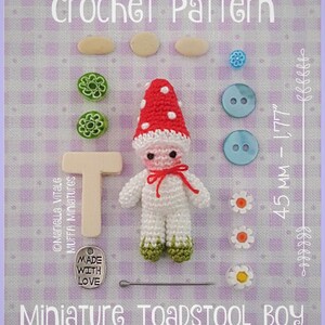 Miniature Toadstool Doll AMIGURUMI Crochet PATTERN image 2