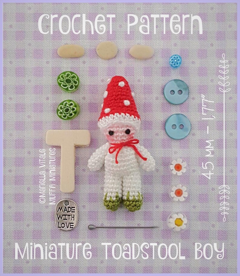 Miniature Toadstool Doll AMIGURUMI Crochet PATTERN image 2