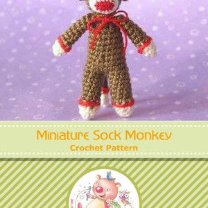 Miniature Sockmonkey AMIGURUMI Crochet PATTERN image 4