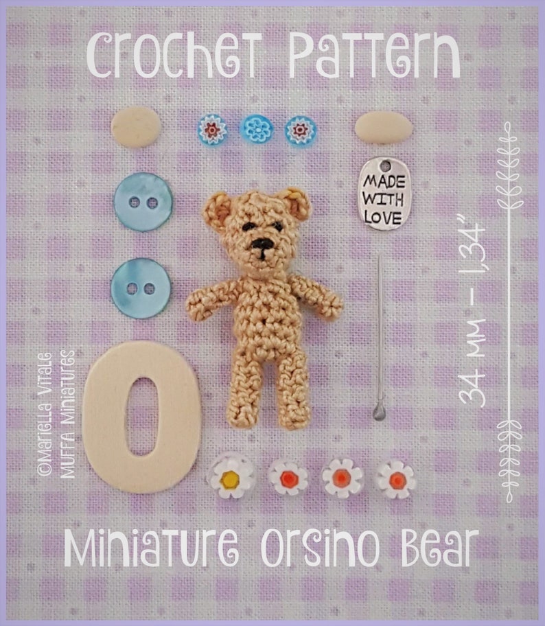 Miniature Orsino Bear AMIGURUMI Crochet PATTERN image 2