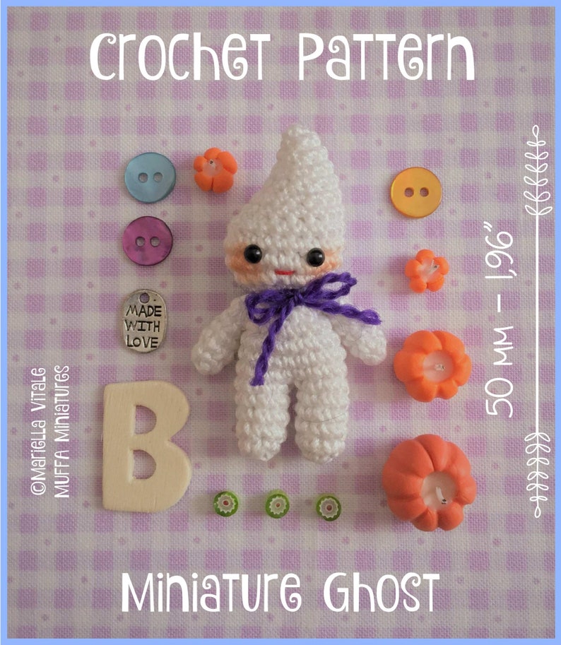 Miniature Chibi Ghost AMIGURUMI Crochet PATTERN immagine 2