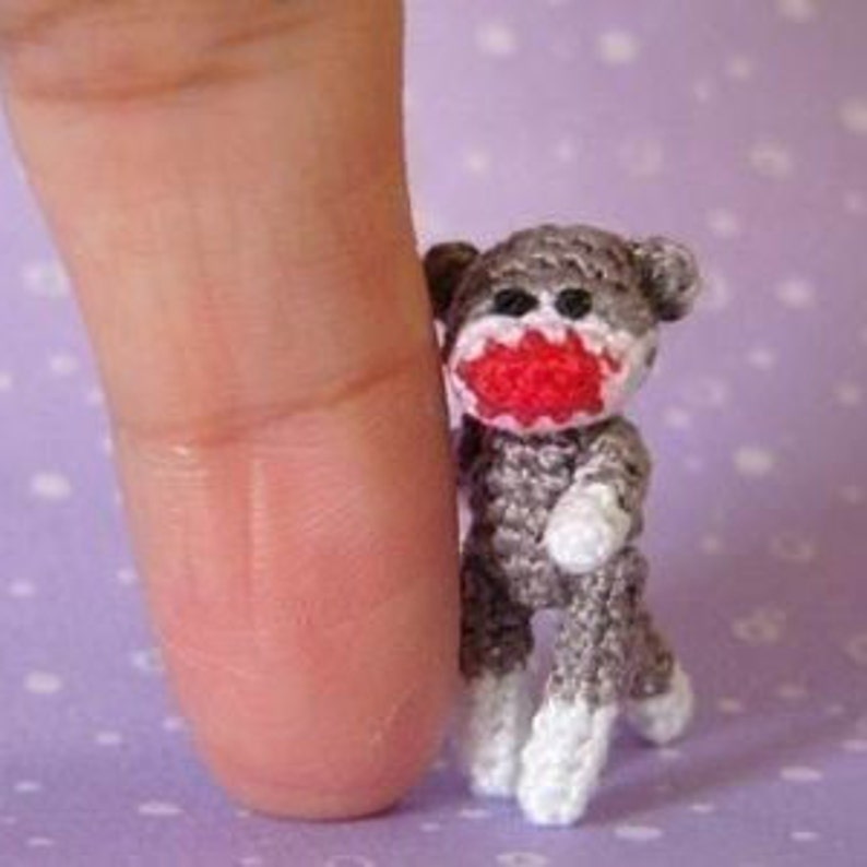 Miniature Articulated Sockmonkey AMIGURUMI Crochet PATTERN image 3