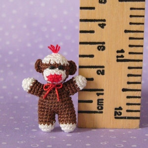 Miniature Baby Sockmonkey AMIGURUMI Crochet PATTERN image 4