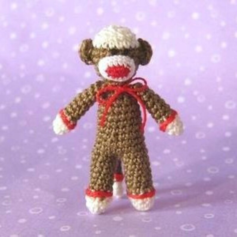 Miniature Sockmonkey AMIGURUMI Crochet PATTERN image 3
