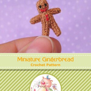 Micro Miniature Gingerbread Man AMIGURUMI Crochet PATTERN image 5