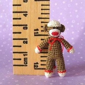 Miniature Sockmonkey AMIGURUMI Crochet PATTERN image 2