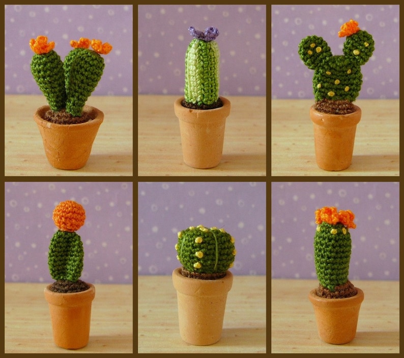 Miniature Cactus Plants AMIGURUMI Crochet PATTERN image 1