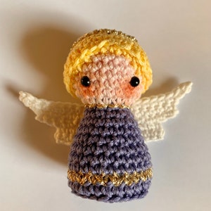 Miniature Tiny Christmas Angel AMIGURUMI Crochet PATTERN imagen 3